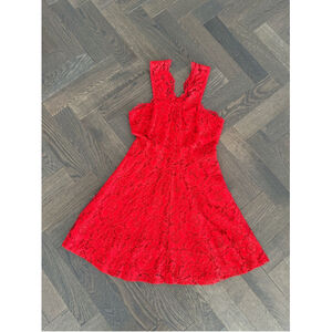 Women's Sandro Red Lace Dress Size 3